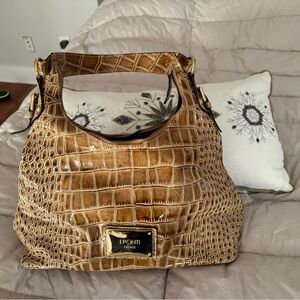 Brown Crocodile Embossed Women's Bag